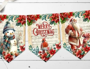 Weihnachten Jagd Feiertage Vintage Stil Weihnachtsmann Banner Jagd Dekoration - Bild 1 von 5