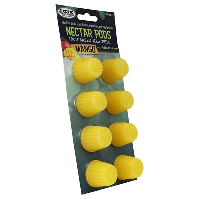 EXOTIC NUTRITION Nectar Pods (Mango) - Jelly Fruit Treat - Sugar Glider, Marmoset, Bird, Gecko