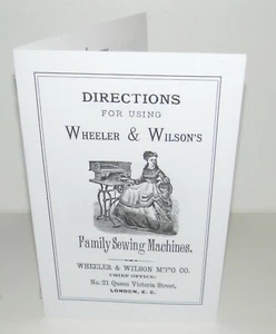 Máquina de coser Wheeler Wilson Early Family instrucción reproducción manual - Imagen 1 de 9