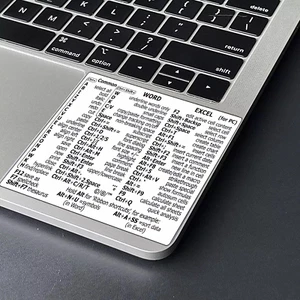 Excel & Word Keyboard Shortcuts Cheat Sheet Sticker – 80+ Keys Reference 3x2" - Picture 1 of 8