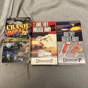 And They Walked Away II & IV Plus Crash Impact II VHS Lot Sports Racing Crashes - Picture 1 of 8