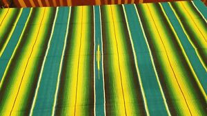 Mexican Sarape Blue/green/yellow, Blanket, Rug, Picnic, Throw, Tablecloth, Yoga