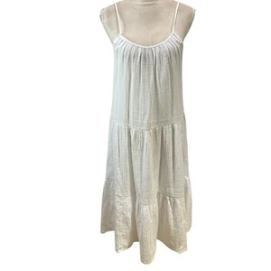 NWT H&M Women's Dress Sleeveless Midi White Size XS Spaghetti Strap Beach Lose - Picture 1 of 9