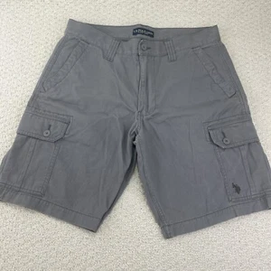 US Polo Assn. Pantaloncini cargo vita uomo 36 x 10 tasche con patta grigio escursionismo spiaggia - Foto 1 di 8