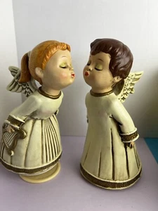 VTG Japan Christmas Kissing Angels Figurine 8" Spins & Plays Somewhere My love - Picture 1 of 21