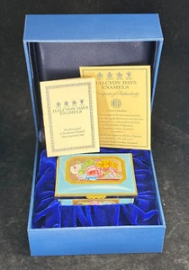 Halcyon Days 3⅜" English Enamel -The Gilbert Collection - Trinket Box w Gift Box - Picture 1 of 17