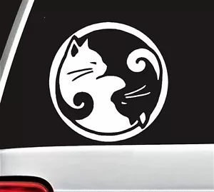 Katze Yin Yang Aufkleber Sticker für Auto LKW SUV Van Laptop Spiegel Oberfläche Art B1126 - Bild 1 von 4