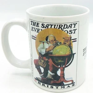 Vintage Norman Rockwell Saturday Evening Post Christmas Santa Mug - Picture 1 of 7