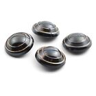 Lot (4) vintage Deco Czech metallic lustre black domed glass buttons 27mm