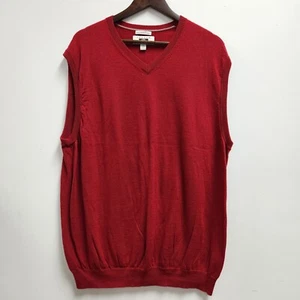 Joseph Abboud Mens Merino Wool Sweater Vest Size 2X Red Sleeveless - Picture 1 of 7