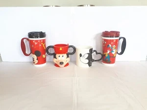 Disney Parks Whirley Mickey Minnie Donald Goofy Travel Coffee Mug & Cups Bundle - Picture 1 of 18
