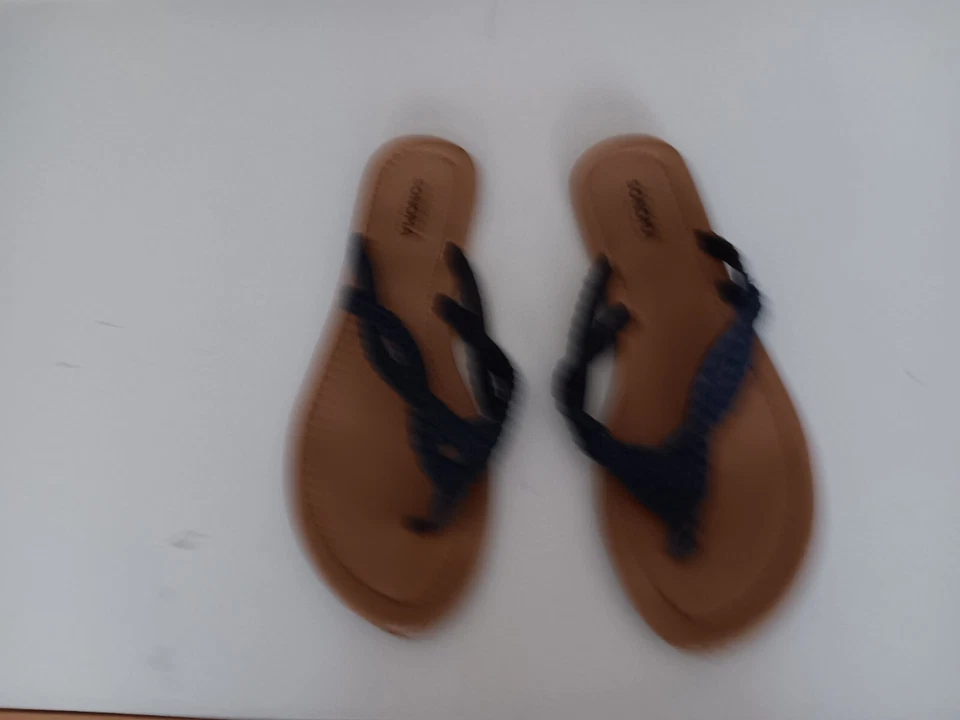 SANDALIA MUJER AZUL MARINO TEJIDA CHANCLAS de SONOMA talla 10 Foto 1 de 4