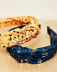 The Headbands of Hope - Set of 2 Knotted Headbands in Mustard & Navy, New