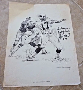 Póster Estampado de Fútbol Americano Jim Hart St Louis Cardinals Vintage Firmado 10.5x13.5 LEER - Imagen 1 de 4