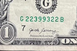 2017 $1 Dollar Bill #22399322 RADAR AND PALINDROME NOTE ( 4 of a Kind & 2 Pairs - Picture 1 of 4