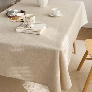 Easy Maintenance Linen Cotton Tablecloth Coffee Table Cloth Linen Cotton Blend - Picture 1 of 25