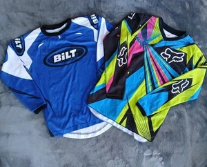 (Lot) 2 - Youth Medium Motorcross Athletic Shirt / BiLT & FOX Boy's - Picture 1 of 8