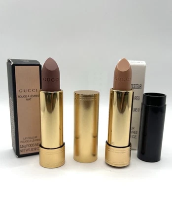 Gucci Lipstick Duo BNIB Eva Grape 224 & Margaret Candleflame 101 Full Size $99  - Image 1 of 4