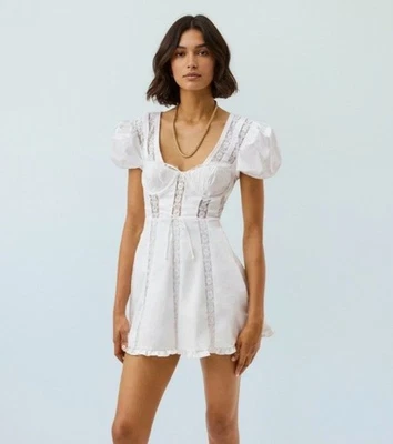 For Love & Lemons White Maura Mini Dress NWOT - Size M - Image 1 of 4