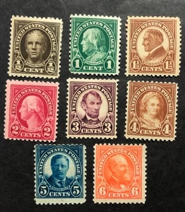 (8) - Estampillas de Estados Unidos de 1922 Scott #551-558 - surtidas - TODAS como nuevas - VER DESCRIPCIÓN - Imagen 1 de 2