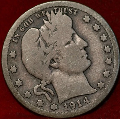 1914-D Denver Mint Silver Barber Quarter - Image 1 of 2