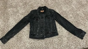 LEVI's Denim Jacket Girl’s Size XS Black Denim Button-Up - Picture 1 of 6