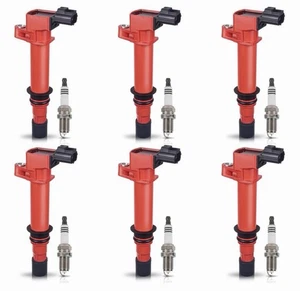 ENA Red 5 Ignition Coil Pack and Spark Plugs Jeep - Picture 1 of 3