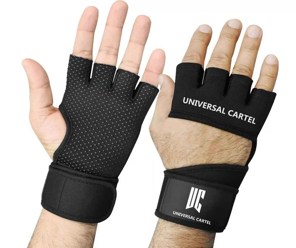 Guantes de gimnasio de fitness guantes de entrenamiento de levantamiento de pesas con agarre de soporte para envoltura de muñeca Foto 1 de 4