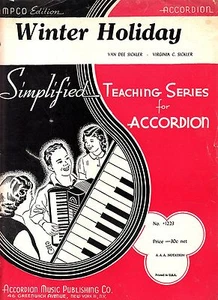 Winter Holiday Van dee Sickler AAA Notation 1950 Accordion Sheet Music - Imagen 1 de 2