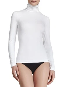 WOLFORD Designer PORTLAND White Turtleneck Pullover Sz L NWT - Picture 1 of 1