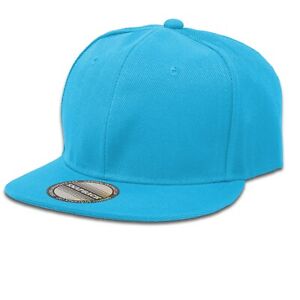 Men Snapback Hat Classic Hip Hop Flat Brim Bill Baseball Cap Solid Plain Hats