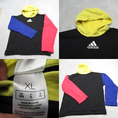 Adidas Sudadera con Capucha Juvenil XL Multicolor Bloques de Color Estilo Libre Pullover Sudadera Foto 1 de 4