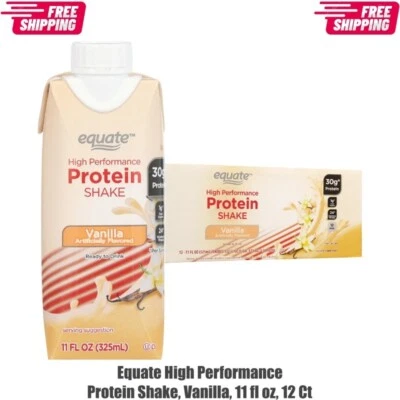 Batido de proteínas Equate High Performance, vainilla, 11 fl oz, 12 quilates Foto 1 de 4