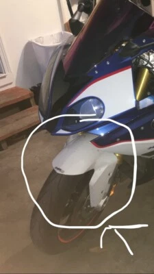 Carenagem de roda dianteira 2016 S1000RR fabricante de equipamento original branca com adesivo HP - Imagem 1 de 2