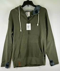 Ampersand & Avenue Hoodie Womens XL Olive Green Plaid About You Sweatshirt