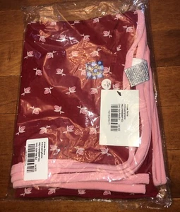 Kickee Pants Girl Bamboo Candy Apple Rose Bud Swaddling Blanket Swaddle New - Picture 1 of 5