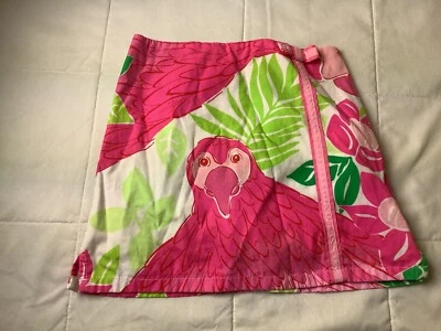 Lilly Pulitzer Vintage White Label Parrot Ports Of Caw Skort Girls Size 6 - Image 1 of 4