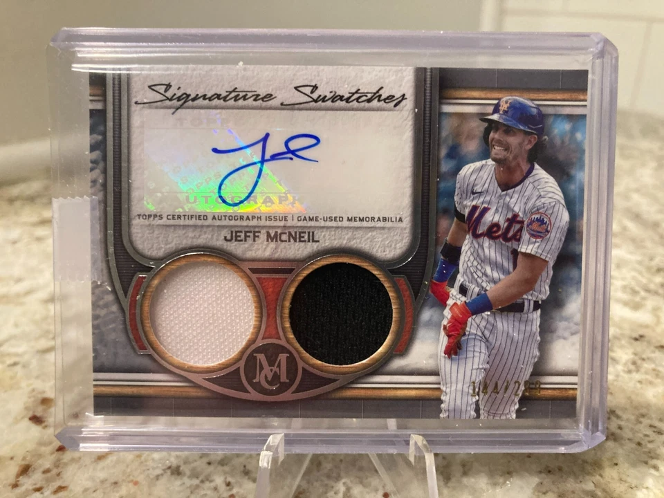 2023 Topps Museum Dual Relic Auto JEFF MCNEIL /299 #SWDRA-JMC NEW YORK METS - Image 1 of 3