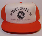 1980s OLD VINTAGE GE GENERAL ELECTRIC KITCHEN APPLIANCES ORANGE TRUCKER HAT CAP