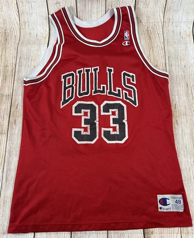 Vintage Scottie Pippen Chicago Bulls NBA Champion Basketball Jersey Size 48 Cover
