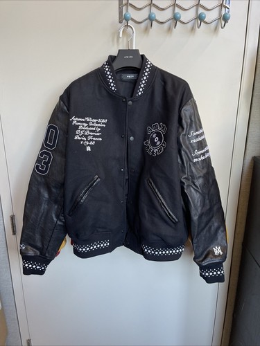 Giacca AMIRI x Premier Records patch manica in pelle Varsity