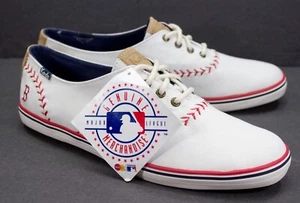 KEDS Womens Size US 8.5 Baseball Stitch Pattern MLB Low Top Boston Red Sox Shoes - Picture 1 of 12