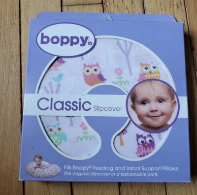 New! Boppy Classic  Slipcover Owls Trees and Birds Soft Pink for 0-12 months  - Image 1 of 4
