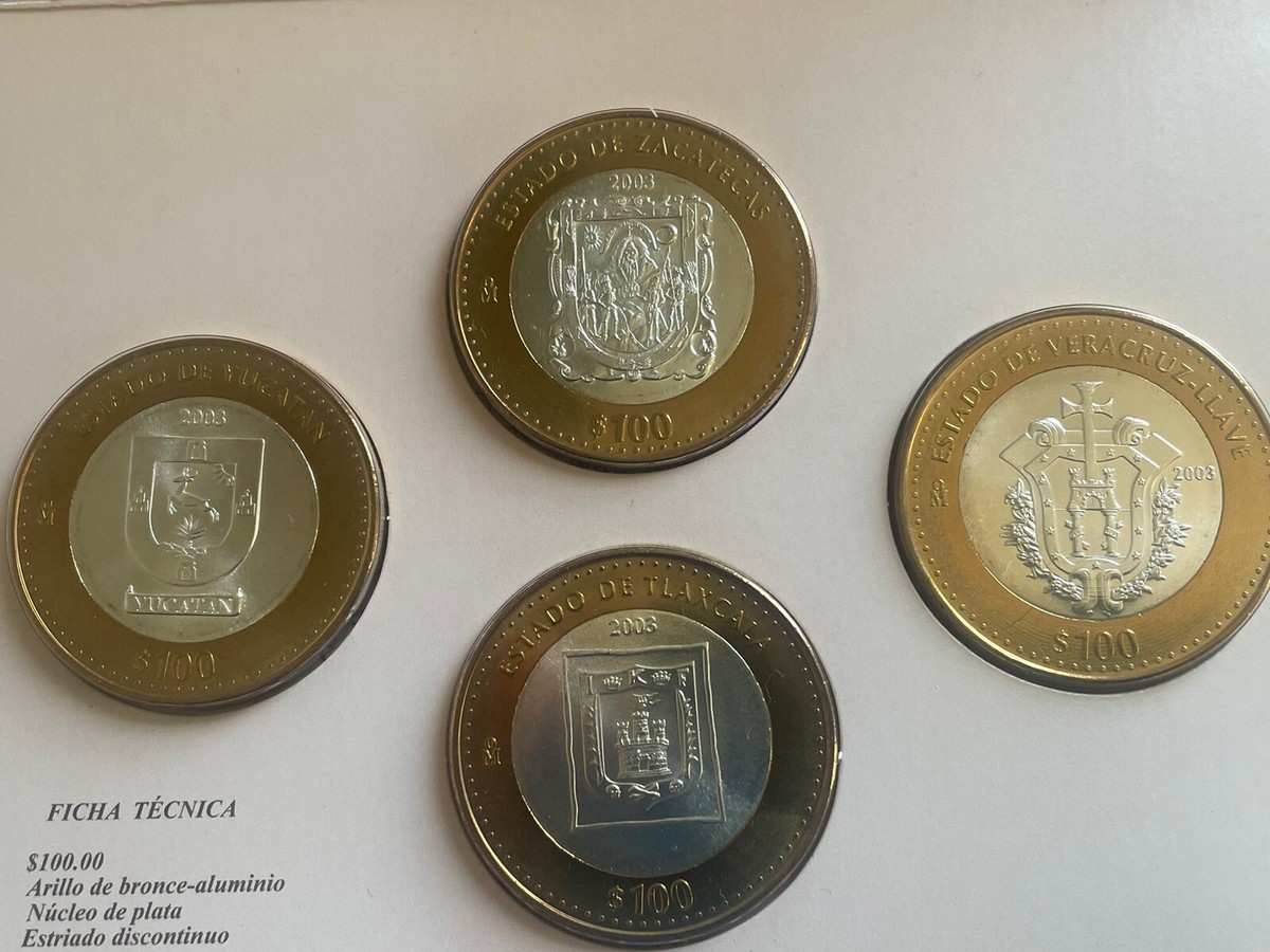 値下げ Mexico coin 2004 100 Peso 銀貨新品 Bi-Metallic 100 Pesos Denomination Mexican Coins (1905-Now