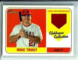 Reliquia maglia rossa Mike Trout 2018 Topps Heritage collezione numero alto clubhouse - Foto 1 di 3