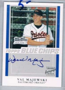 2003 Topps Blue Chips Autographs #VM Val Majewski Rookie Card Auto 