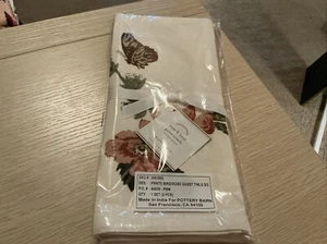 Asciugamani da tè in lino/cotone POTTERY BARN ROSE & BIRD, ~ set di 2 ~ nuovi con etichette in plastica - Foto 1 di 2