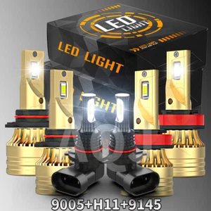 For 2015-2021 2022 2023 Ford F150 F 150 LED Headlight Hi/Lo Beam Fog Light Bulbs - Foto 1 di 16