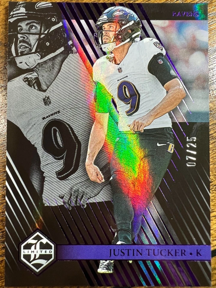 2023 Panini Limited Amethyst Spotlight /25 #8 Justin Tucker Ravens  - Image 1 of 3