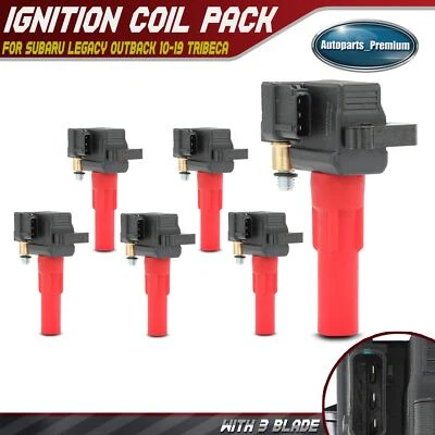 Bobinas de encendido 6 piezas para Subaru Legacy Outback 10-19 Tribeca H6 3,6 L 22433AA611 Foto 1 de 4